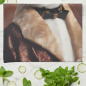 Kat in Roken Jas Theedoek (Gevouwen)