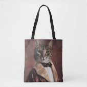 Kat in Roken Jas Tote Bag (Voorkant)