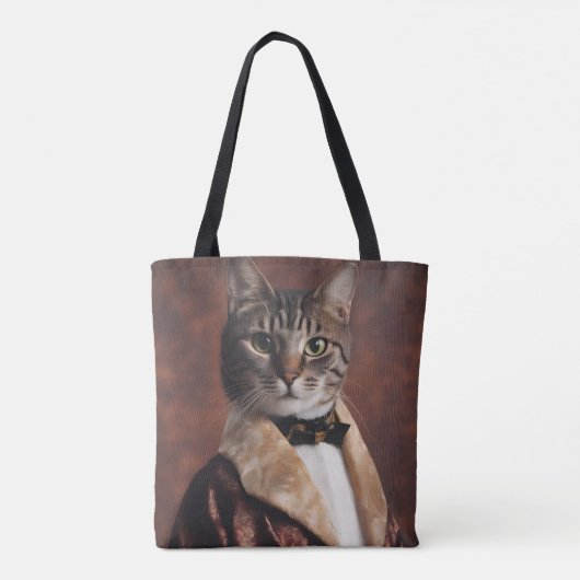 Kat in Roken Jas Tote Bag (Achterkant)