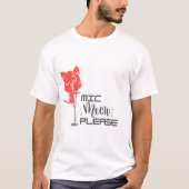 Kat in Roze kleur met grijs Mic Meow Please T-shirt (Voorkant)