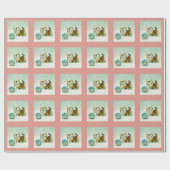 kat in roze plaid cadeaupapier (Vlak)