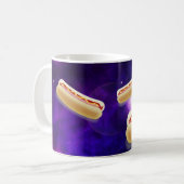KAT IN RUIMTE MET HOT DOGS KOFFIE MUGS KOFFIEMOK (Voorkant links)