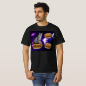 KAT IN RUIMTE MET KEESEBURGERS T-Shirts (Voorkant volledig)