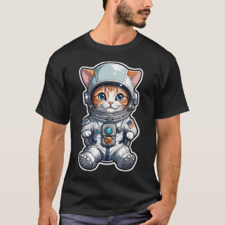 Kat in ruimte t-shirt