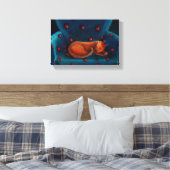 Kat in rust canvas afdruk (Insitu (Slaapkamer))