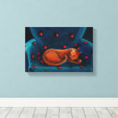 Kat in rust canvas afdruk (Insitu (Houten vloer))