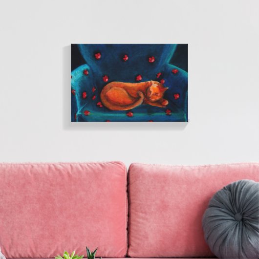 Kat in rust canvas afdruk (Insitu (Woonkamer))