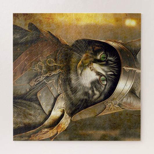 Kat in Samurai Helmet Legpuzzel (Horizontaal)