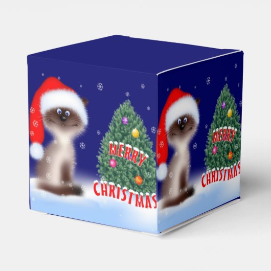 Kat in Santa Hat Bedankdoosjes (Achterkant)