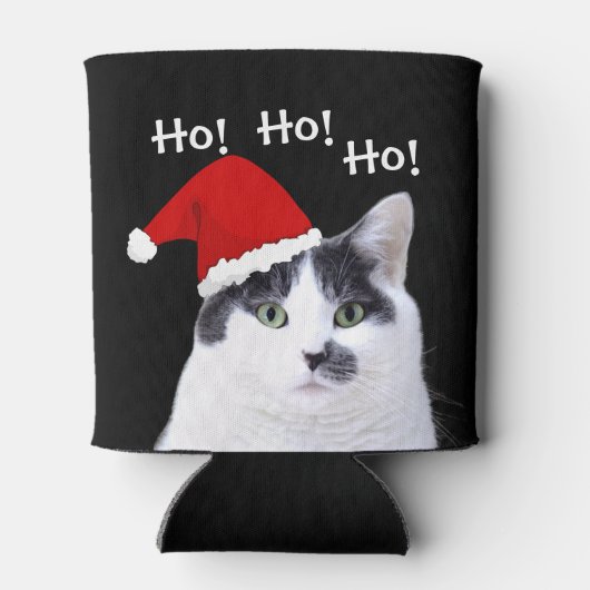 Kat in Santa Hat Blikjeskoeler (Achterkant)