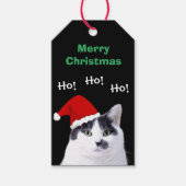 Kat in Santa Hat Cadeaulabel (Voorkant)