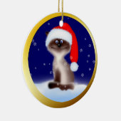 Kat in Santa Hat Keramisch Ornament (Rechts)
