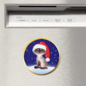 Kat in Santa Hat Magneet (Insitu (Vaatwasser))