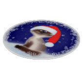 Kat in Santa Hat Snijplank (Hoek)