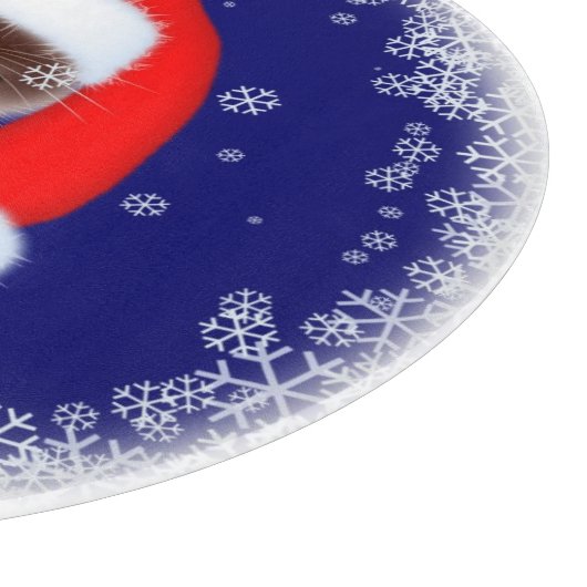 Kat in Santa Hat Snijplank (Hoek)