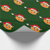 Kat in Santa Hat Wrapping Paper Cadeaupapier (Hoek)