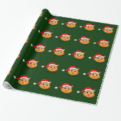 Kat in Santa Hat Wrapping Paper Cadeaupapier (Uitgerold)
