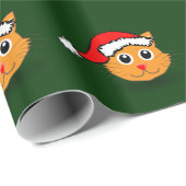 Kat in Santa Hat Wrapping Paper Cadeaupapier (Rol Hoek)
