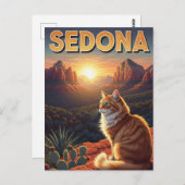 Kat in Sedona Arizona Reizen Verticaal Briefkaart (Voorkant / Achterkant)