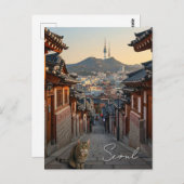Kat in Seoul Bukchon Zuid-Korea Briefkaart (Voorkant / Achterkant)