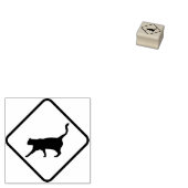 Kat in silhouet in een diamant rubberstempel (Gestempeld)