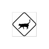 Kat in silhouet in een diamant rubberstempel (Afrduk)