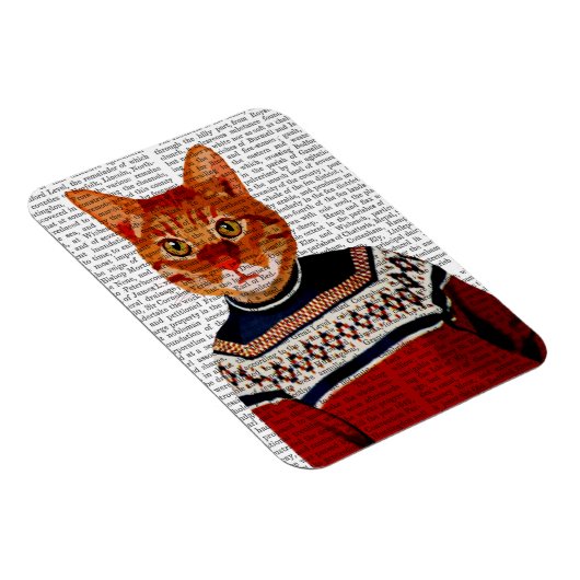 Kat in Ski Sweater 2 Magneet (Rechterzijde)