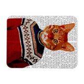 Kat in Ski Sweater 2 Magneet (Horizontaal)