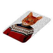 Kat in Ski Sweater 2 Magneet (Linkerzijde)