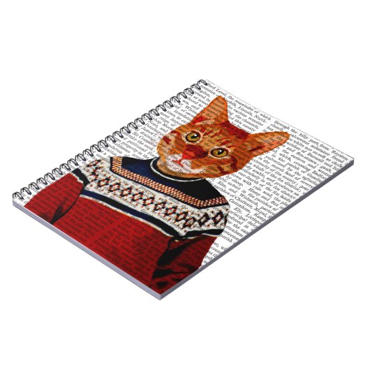 Kat in Ski Sweater 2 Notitieboek (Linkerzijde)