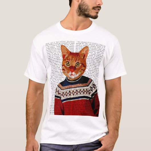 Kat in Ski Sweater 2 T-shirt (Voorkant)