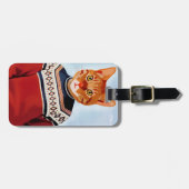 Kat in Ski Sweater Bagagelabel (Voorkant horizontaal)