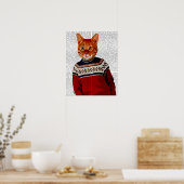 Kat in Ski Sweater Poster (Keuken)