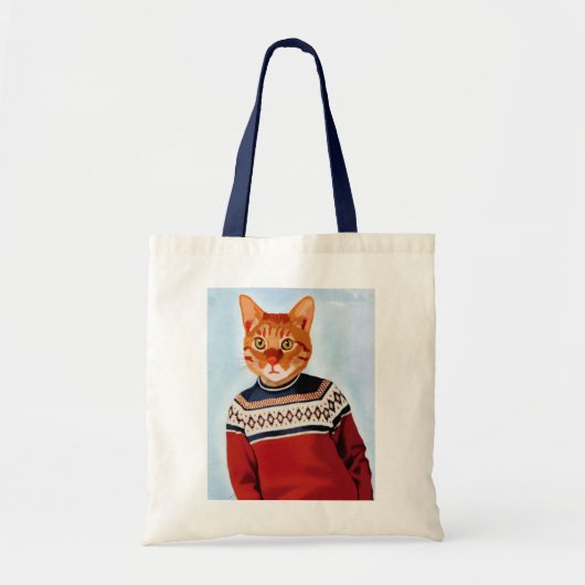 Kat in Ski Sweater Tote Bag (Voorkant)