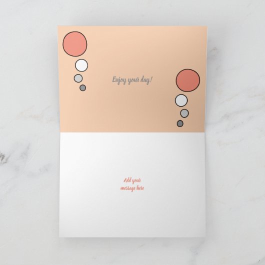 Kat in slaap gekruld foto koraal grijze verjaardag kaart (Binnen)