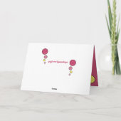 Kat in slaap gekruld foto roze gele verjaardag kaart (Achterkant)