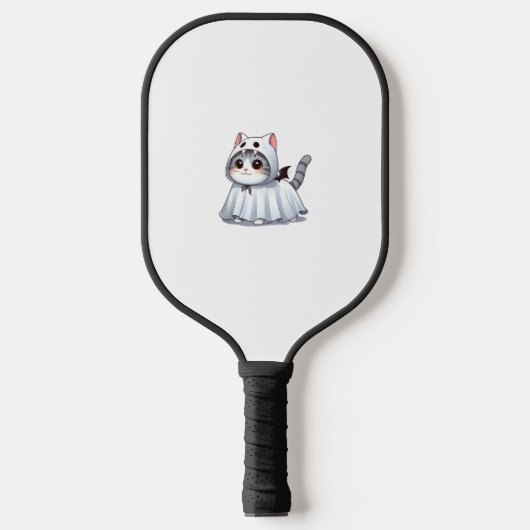 Kat in spookkostuum voor Halloween Pickleball Paddle (Voorkant)
