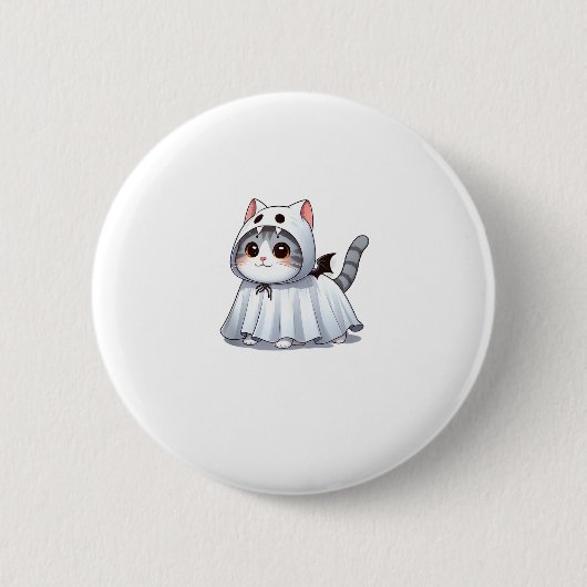 Kat in spookkostuum voor Halloween Ronde Button 5,7 Cm (Voorkant)