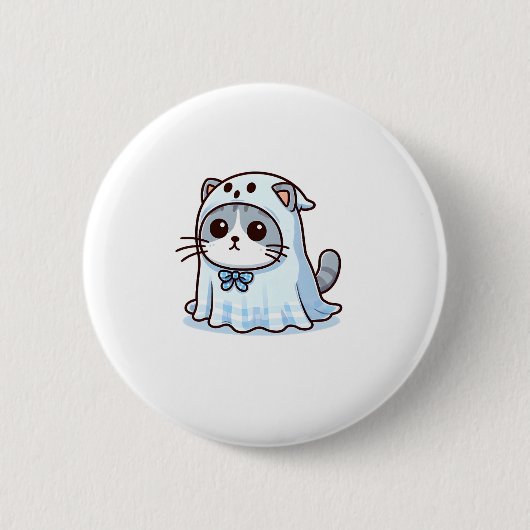 Kat in spookkostuum voor Halloween Ronde Button 5,7 Cm (Voorkant)