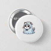 Kat in spookkostuum voor Halloween Ronde Button 5,7 Cm (Voorkant /achterkant)