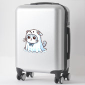 Kat in spookkostuum voor Halloween Sticker (Koffer)