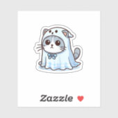 Kat in spookkostuum voor Halloween Sticker (Vel)