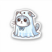 Kat in spookkostuum voor Halloween Sticker (Voorkant)