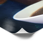 Kat in springpak die soep eet gemaakt van sterrens perfect poster (Hoek)