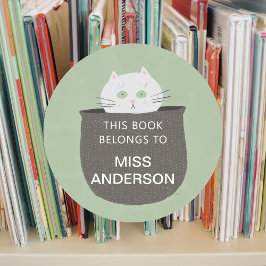 Kat in sticker voor mandje