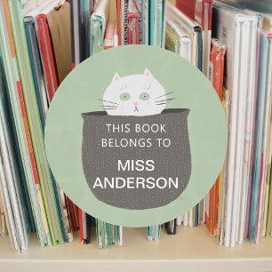 Kat in sticker voor mandje