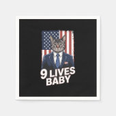 Kat in suite met Trump-haar Amerikaanse vlag 9 lev Servet (Voorkant)