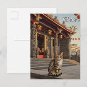 Kat in Taiwan Tainan Temple Travel Briefkaart (Voorkant / Achterkant)