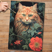 Kat in Tapestry 2 Decoupage papier