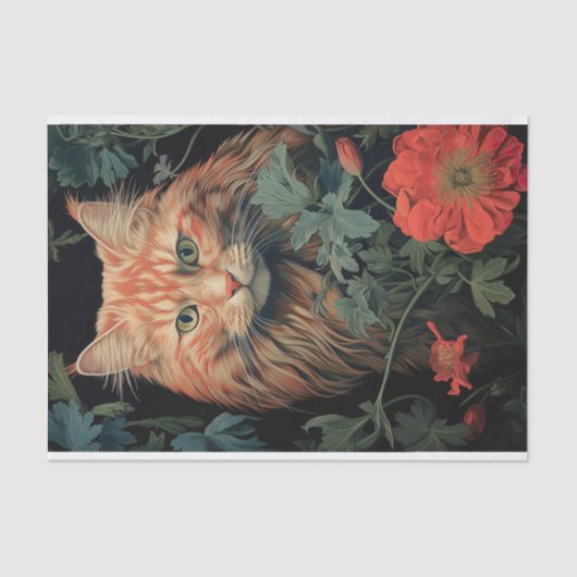 Kat in Tapestry 2 Decoupage papier (Voorkant)